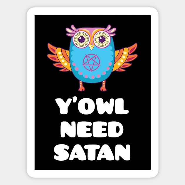 Funny Satanic Owl Sticker by sqwear